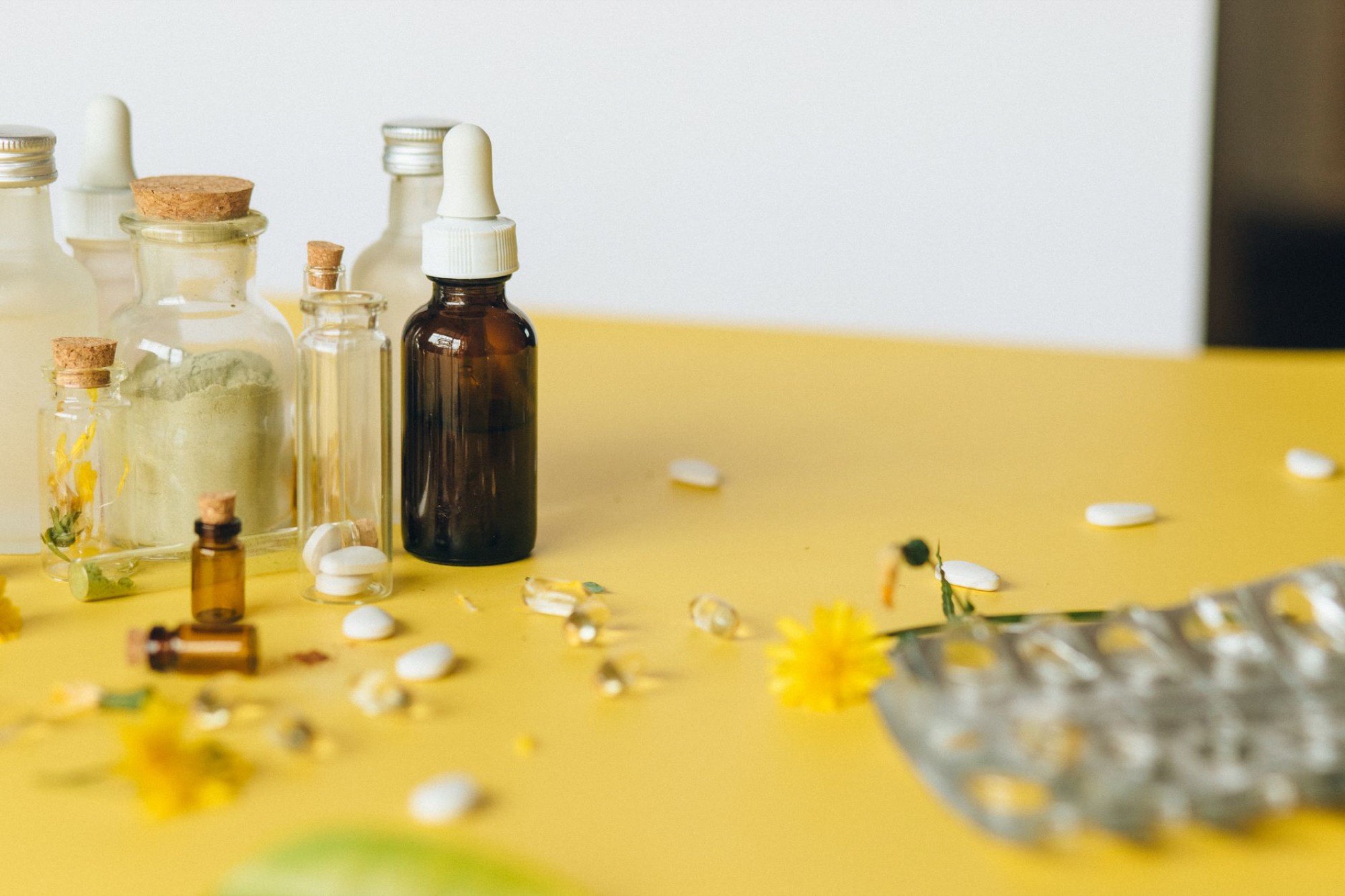 Bach flower remedy bottles